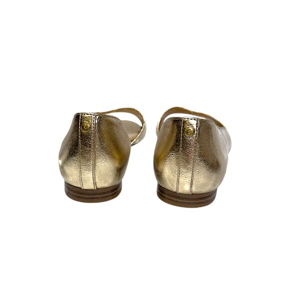 Circus by Sam Edelman Belinda D'Orsay Metallic Gold-Strappy Flats  Sz. 8 - Picture 4 of 10